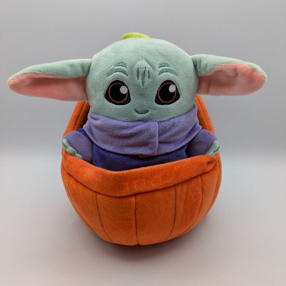 Star Wars Grogu Pumpkin Plush - Baby Yoda Halloween Disney Parks 8" 2023 - Picture 1 of 9